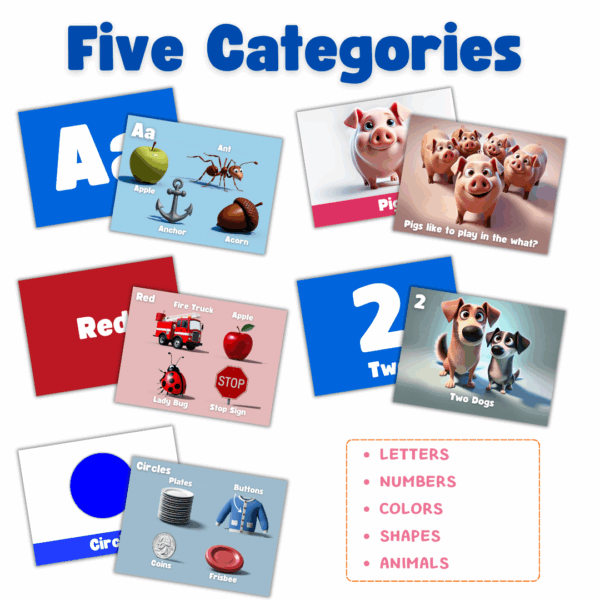 Letters, Numbers, Colors, Shapes & Animals Flashcards - Image 6